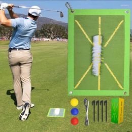 Estera de ayuda para entrenamiento de golf, herramienta de práctica para detección de oscilación, rastreo de pelota de bateo, almohadillas de ruta direccionales