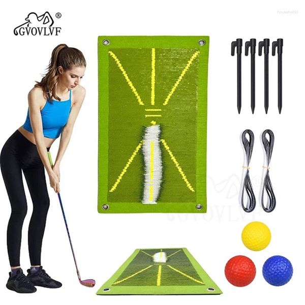 Tapis d'aide à l'entraînement de Golf pour la détection du Swing, chemin d'analyse du bâton, pratique Portable en intérieur et en extérieur