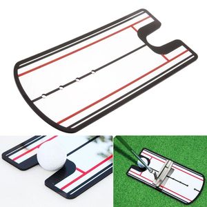 Ayudas de entrenamiento de golf Poner espejo Swing Práctica recta Alineación Entrenador Línea de ojos 31 x 14,5 cm