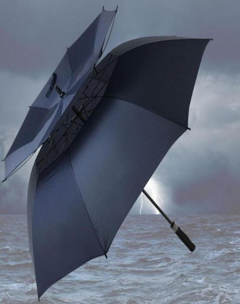 Golf paraguas de dos capas dobles fuertes resistentes al viento respirable dual resistencia UV 30quot para paraguas grandes espada japonesa forma1205843