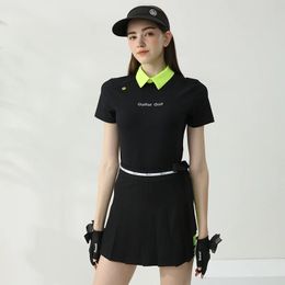 Golfist Golf Femmes ShortSleeved Polo Polo Twopiece Style Skirt Short Elastic Breathable Tennis Vêtements 240416
