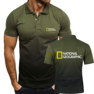 Polo pour hommes Tshirt à manches militaires à manches militaires à manches courtes Top t-t-shirt sport contraste couleur topshirts chemises National Geographic Polos Jersey