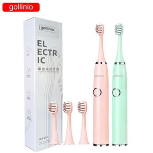Gollinio Electric Brosse à dents Version de la batterie Electronic Tooth Porte-brosse Porte-dents Batteries Tête de remplacement GLB 220224
