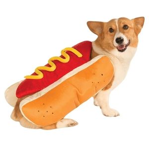 Gomaomi Hot Dog Pet Dog Disfraz de Halloween Ropa de gato mostaza Ropa para perros pequeños y medianos Consulte la tabla de tallas 201111