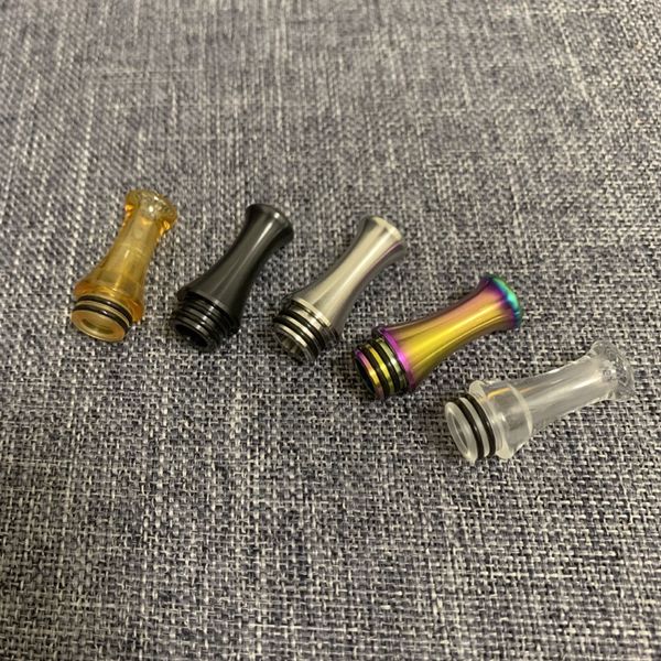 Forma Gomoku Puntas de goteo de 510 hilos Boquilla de acero inoxidable Metal Arco iris Plata Negro para tanque atomizador 510 MTL RDA 3 colores