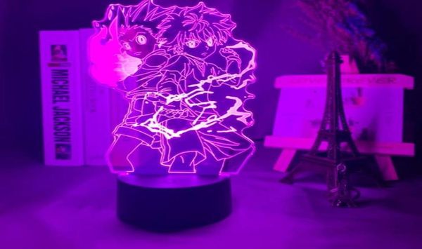 Gon et Killua Figure 3d Night Light Anime Hunter x Hunter Night Light For Kid Bedroom Decor Lighting Child Gift HXH LAMP SEBSIDE7762389