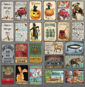 Gone Fishing Dog Rules Shabby Chic Metalen Tin Bord Animal Wall Pub Restaurant Home Art Pet Shop Decor Cuadros7736227