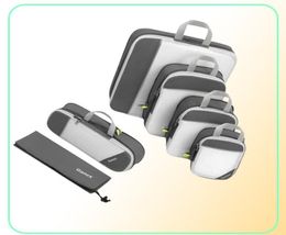 Gonex set reiscompressie verpakking kubussen bagage koffer organisator hangende opbergzak eco premium mesh lj2009221891767