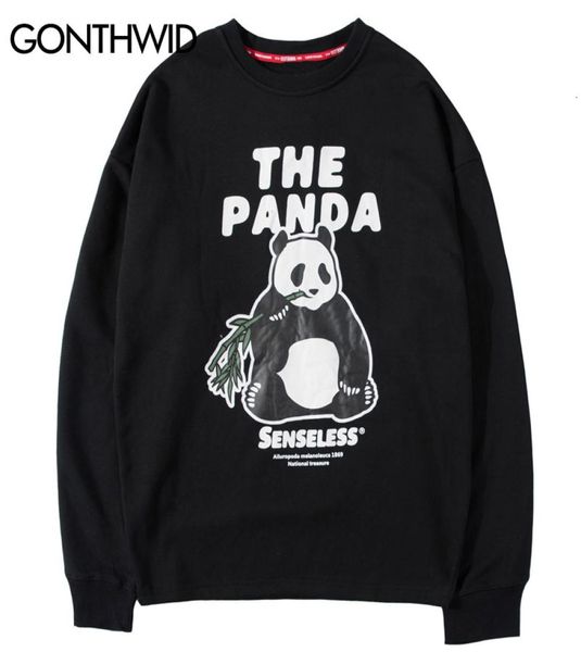 GONTHWID Sudaderas de manga larga con estampado de panda chino para hombre Hip Hop Hipster Sudaderas con capucha Chándal Ropa de calle Fashoin Tops masculinos V3787964