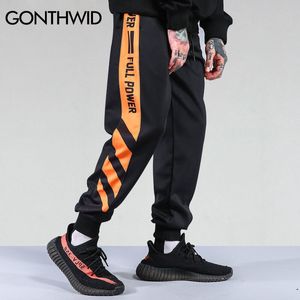 Gonthwid Gestreepte Patchwork Harem Broek Mens 2017 HIP HOP Gedrukt Kleurenblok Casual Joggers Joggingbroek Broek Mannelijke Streetwear Y190509