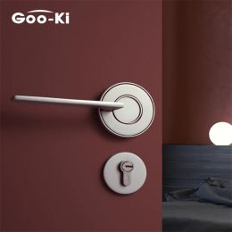 Goo-Ki Nordic silencieux verrouillage de porte silencieuse Poignée de porte de la chambre avec serrure de sécurité intérieure Poignée de porte verrouillage du cylindre de sécurité