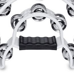 Goede deal Double Row Jingles Halve Moon Musical Tambourine Percussion Drum White Party KTV