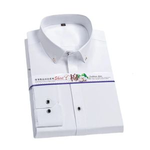 Goede Diamant Witte Heren Overhemden Party Formele Mannen Lange Mouw Button Down Slim Fit Casual Camisa Masculina 240305