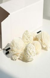 Goede fabriek handgemaakte huizendecoratie geur parfum rattan 25 cm diameter sola houten bloem met riet diffuser stick7327199
