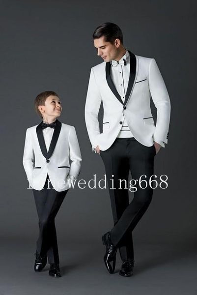Bonne foi pour vendre deux boutons col châle blanc de haute qualité smokings marié costume mariage costumes pour hommes (veste + pantalon + cravate) 72