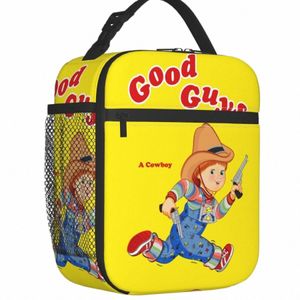 Good Guys Cowboy Bolsa de almuerzo con aislamiento para la oficina de la escuela Juego de niños Chucky Refrigerador térmico a prueba de agua Bento Box Mujeres Niños X9LD #