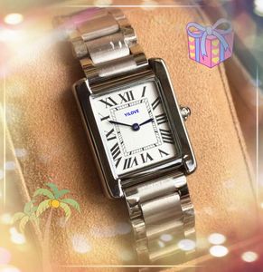 Good Femme's Automatic Quartz Move Watch 28 mm Solid Fine en acier inoxydable imperméable Rose Rose Silver Color Coup Migne Girl Girl Tank-Must-Design Montres Cadeaux