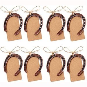 Good Lucky Horseshoe Mariage Favors with Kraft Tags Rustic Gifts Vintage Wedding Birthday Party Decorations Kdjk2211