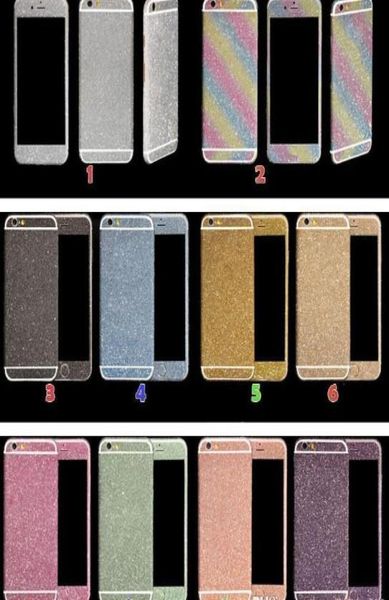 Bon luxueux corps complet bling diamant brillant paillette arc-en-ciel face arrière côté couvercle d'autocollant de peau pour iPhone 12promax et iPhone 133429544