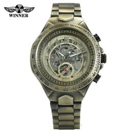 Gagnez gagnant des hommes Men Automatic Watch New Vintage Bronze Mechanical Watch 10m Affaire en acier inoxydable imperméable Watch 2894