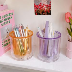 Goede nieuwigheid Roteerbare briefpapier Make -up Cosmetica Pen Container Verjaardag Geschenk Pencontainer Steersbureau Container