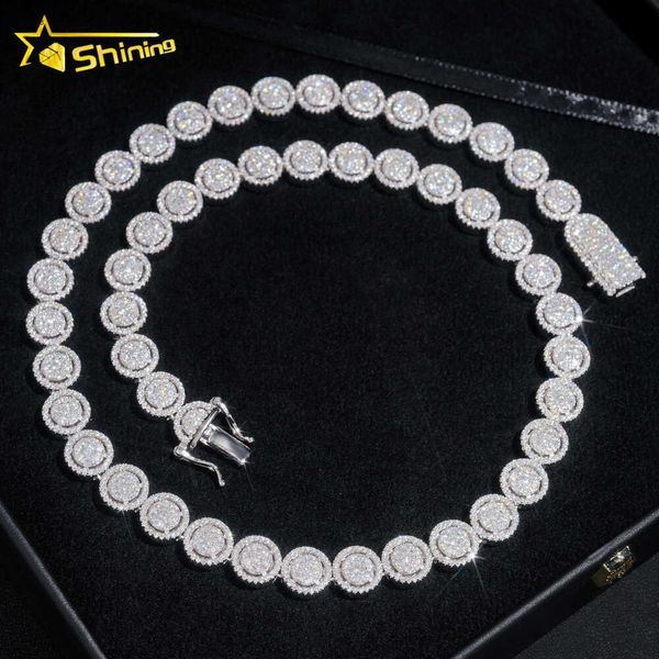 Bon prix Bijoux Hip Hop Moisanite Hip Hop 10 mm Round Design Design Jielts Collier Iced Out Cuban Link ChainDesigner Bijoux