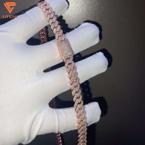 Goede Prijs van Rose Goud Geplooide Gefascineerd Briljante Dogtag Moissanite Sieraden Hiphop Tennis Collier voor Mannen