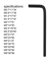 Goede kwaliteit 07 mm8mm metrische maat zeshoekige sleutel chroom vanadiumgereedschap Universal Wrench HexaHedron Hex Keys Allen Key Hexagon 28036468