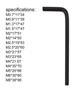 Buena calidad 07 mm8mm Tamaño métrico Llave hexagonal Herramientas Chrome Vanadium Llave Universal Hexahedron Hex Keys Allen Key Hexagon 28337205