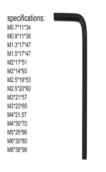 Bonne qualité 07mm8 mm taille métrique hexagonale clés chromé vanadium outils universels hexaèdre hex clés allen key hexagon 21435511