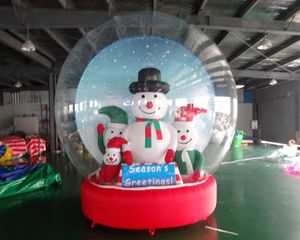 Buena calidad 2-4m Dia Hermosa globo de nieve de PVC inflable con muñeco de nieve Santa Claus para publicidad Photo Booth Clear Christmas Decoration Yard