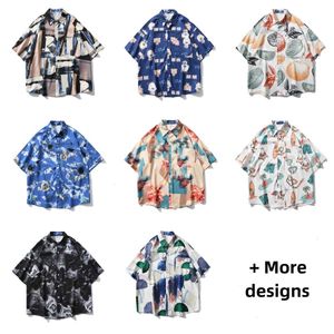 Chemise fantaisie de plage de bonne qualité Chemise florale tendance à volants pour hommes à manches courtes