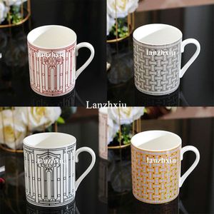 Bonne qualité Tasse en porcelaine d'os tasse à café en céramique tasse à thé tasses de Couple haute capacité Drinkware mariage anniversaire noël cadeau 303Z