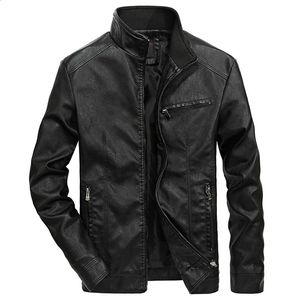Bonne qualité marque moto vestes en cuir hommes chaud Patchwork veste militaire col de baseball pilote veste en cuir manteaux 240228