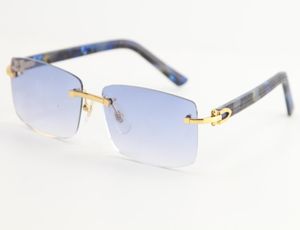 Bonne qualité mode métal bleu planche lunettes de soleil 8200757 Vintage marque de mode lunettes de soleil uniques formes surdimensionnées lunettes pour Wom5948984
