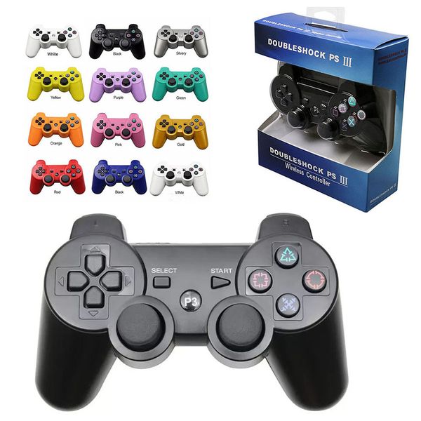 Manettes Bluetooth sans fil pour contrôleur PS3 manette de contrôle manette de jeu contrôleurs P3 jeux avec emballage de boîte de vente au détail