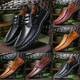 bonne qualité en cuir véritable marque de luxe Designer chaussures décontractées pour hommes à lacets ou chaussures de costume pour hommes Slip-On Chaussures habillées Zapatos Drivers Loa