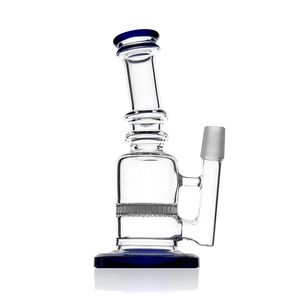 Tubo de agua de vidrio bong de buena calidad, panal para tabaco, color azul con junta macho de 7 pulgadas y 18mm