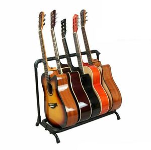 Stand de guitare de bonne qualité 5 Holder Guitar Pliage Stand Rack Stage Bass Bass Acoustic Guitar5027879