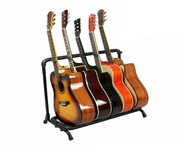 Buena calidad Soporte de guitarra con 5 soportes, soporte plegable para guitarra, bajo acústico, Guitar3273360