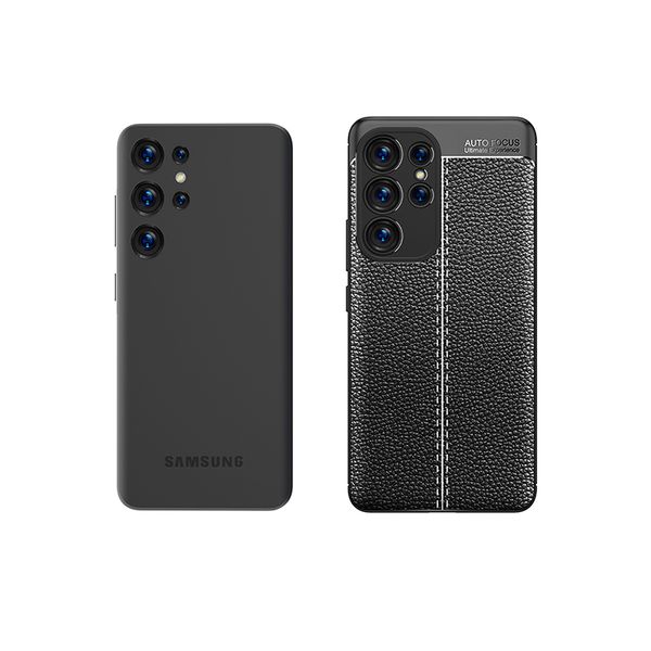 Coque de protection en cuir TPU pour Samsung S23 Pro Ultra, étui léger de luxe de bonne qualité, Grain de litchi de qualité supérieure