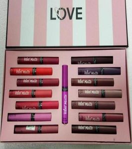 Goede kwaliteit liefde fluweel matte crème lip vlek glans set vloeibare lippenstift 15 kleuren longlasting vocht lipgloss make -up kits1958537