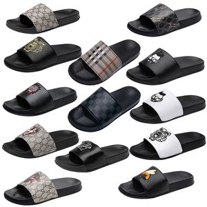 Bonne qualité marque de luxe hommes designer pantoufle diapositives avatar dessin animé motif de grille chaussures glisser été mode large sandales plates pantoufle flip flop