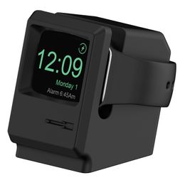 Goede kwaliteit Nieuwe ontwerp Smart Watch Charger Nightstand Holder Handelaar Base Dock Compact Silicon Stand voor Apple Watch met Retail Box