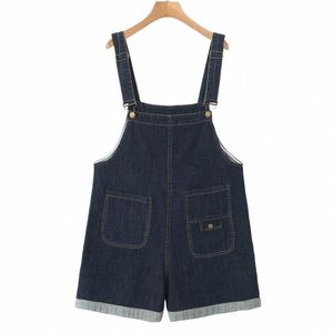 Bonne qualité Plus Taille Jeans Shorts Femmes Vêtements 2023 Été Surdimensionné Courbe Femme Poignets Minces Mer Vintage Denim Salopette V6EB #