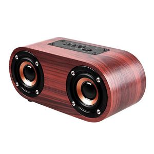 Altavoz Q8 de diseño 6W Bocina doble de madera 4.2 Altavoz inalámbrico Bluetooth Soporte Conexión de cable auxiliar y reproducción de tarjeta TF para Tablet PC / MP3