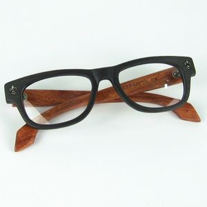 Bonne qualité Cadre optique en bois rouge Cadre en acétate Temples en bois Lunettes de soleil Cadre LOGO Lunettes Lentilles claires avec étui d'origine