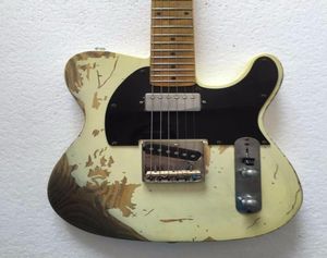 Goede kwaliteit Relic TL elektrische gitaar messing zadels verouderde hardware humbucker hals pickups ASH body elektrische gitaren gu6172839
