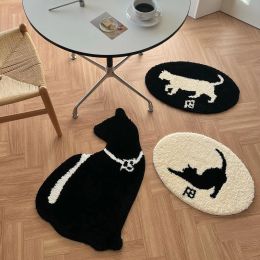 Chat de bonne qualité Cat ovale Capert doux confortable tapis moelleux Porte de porte de pavage de chevet de couches