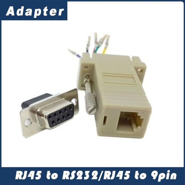 Bonne qualité ensemble 1000pcs / lot DB9 femelle à RJ45 femelle F F RS232 adaptateur modulaire connecteur convertisseur Extender216G